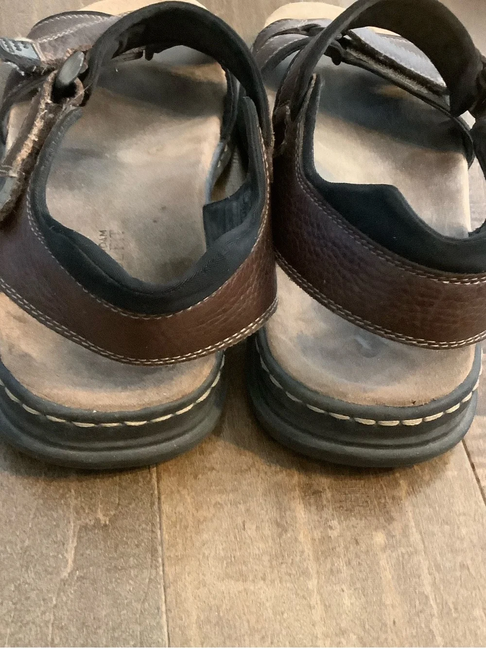Men's Brown Leather Adjustable Strap Sandals